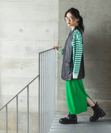 フェイクレザーミドル丈ベスト