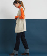 フェイクレザーミドル丈ベスト