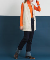 フェイクレザーミドル丈ベスト