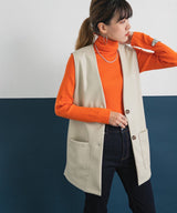 フェイクレザーミドル丈ベスト