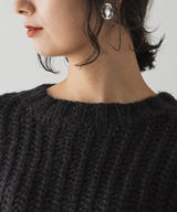 モヘアタッチローゲージニット