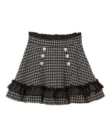 ハートビジューフリルツイードスカート