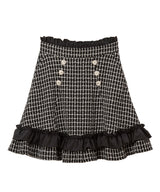 ハートビジューフリルツイードスカート