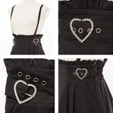 サイドキラキラハートバックルサススカート