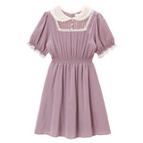 シアーヨーク丸襟ワンピース