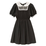 シアーヨーク丸襟ワンピース