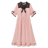 レースヨーク切替ビジューワンピース