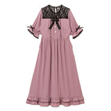 レースヨーク切替ビジューワンピース