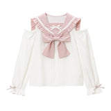 セーラーオフショルリボンブラウス