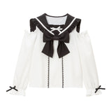 セーラーオフショルリボンブラウス