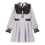 レース重ねハートバックルベルトワンピース