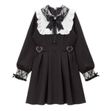 レース重ねハートバックルベルトワンピース