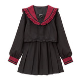 セットアップ風ハートベルトセーラーワンピ