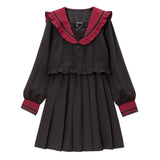 セットアップ風ハートベルトセーラーワンピ