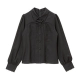 レースアップタックブラウス