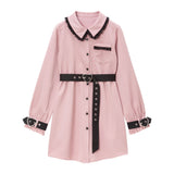 ハートベルトレースシャツワンピ