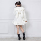 うさ耳レースアップリボンファーコート