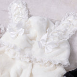 うさ耳レースアップリボンファーコート