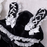 うさ耳レースアップリボンファーコート