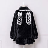 うさ耳レースアップリボンファーコート