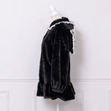 うさ耳レースアップリボンファーコート