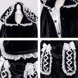 うさ耳レースアップリボンファーコート