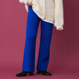 カラフルセミフレアニットパンツ