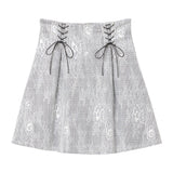 【メール便】レース重ねレースアップスカート