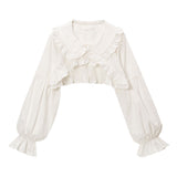 選べる襟ショートフリルシャツ