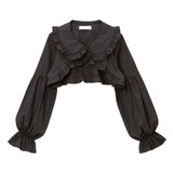 選べる襟ショートフリルシャツ