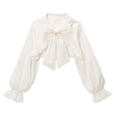 選べる襟ショートフリルシャツ