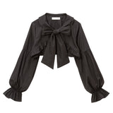 選べる襟ショートフリルシャツ