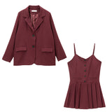 プリーツミニワンピ×ジャケットSETUP