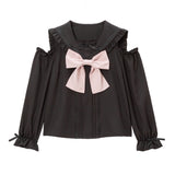 セーラーオフショルリボンブラウス