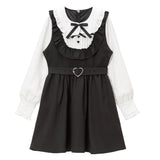 お茶会フリルリボンワンピース