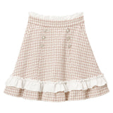 ハートビジューツイードスカート