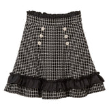 ハートビジューツイードスカート