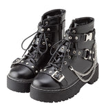 スタッズ闇闇レースアップブーツ