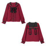 【メール便】セーラーレースアップうさぎブラウス