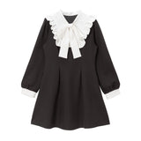 ラッフルフリルボウタイワンピース