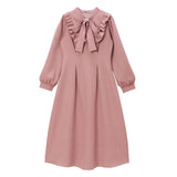 ラッフルフリルボウタイワンピース