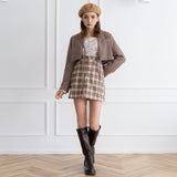 アソートチェック柄台形スカート