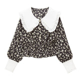 ウエストシャーリング丸襟ブラウス