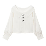 【メール便】プリーツ襟ドッキングブラウス