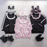 はしごレースフリルうさ耳ジャージ