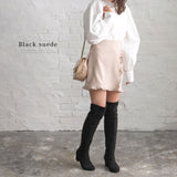 裏起毛5cmヒール楽ちんニーハイブーツ