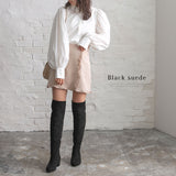 裏起毛5cmヒール楽ちんニーハイブーツ