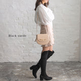 裏起毛5cmヒール楽ちんニーハイブーツ