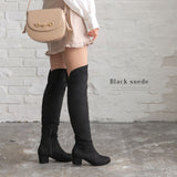 裏起毛5cmヒール楽ちんニーハイブーツ