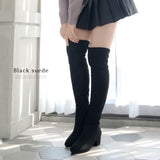 裏起毛5cmヒール楽ちんニーハイブーツ